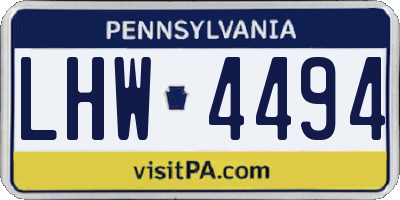 PA license plate LHW4494
