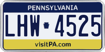 PA license plate LHW4525