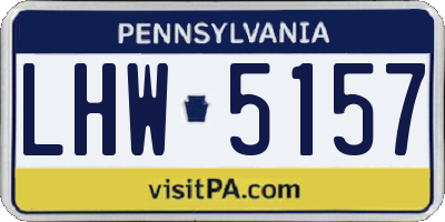 PA license plate LHW5157