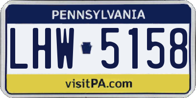 PA license plate LHW5158