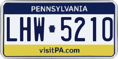 PA license plate LHW5210