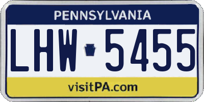 PA license plate LHW5455