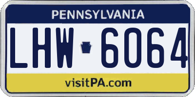 PA license plate LHW6064