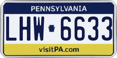 PA license plate LHW6633