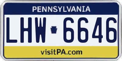 PA license plate LHW6646