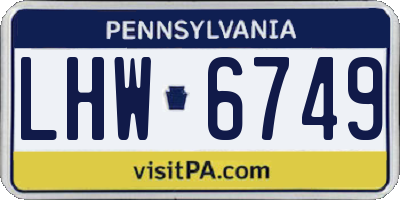 PA license plate LHW6749
