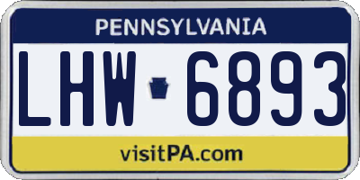 PA license plate LHW6893