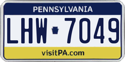 PA license plate LHW7049