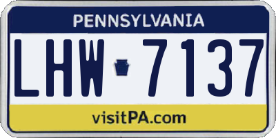 PA license plate LHW7137