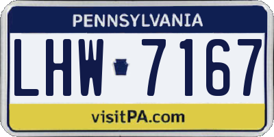 PA license plate LHW7167