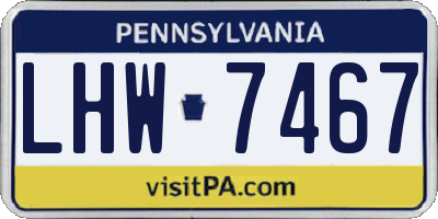 PA license plate LHW7467