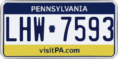 PA license plate LHW7593