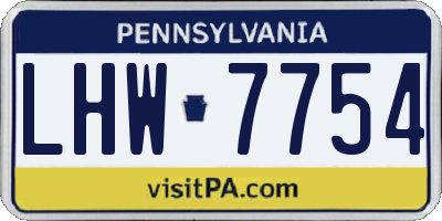 PA license plate LHW7754