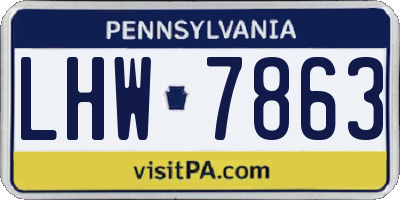 PA license plate LHW7863