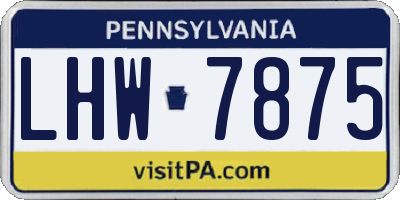 PA license plate LHW7875