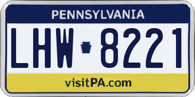 PA license plate LHW8221