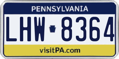 PA license plate LHW8364