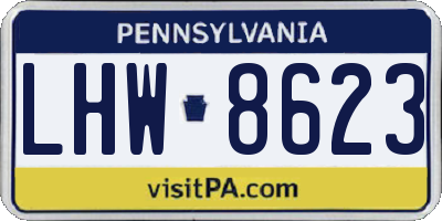PA license plate LHW8623