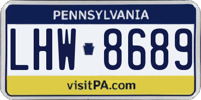 PA license plate LHW8689