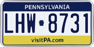 PA license plate LHW8731