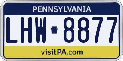 PA license plate LHW8877