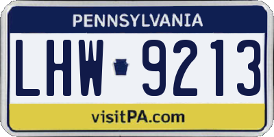 PA license plate LHW9213