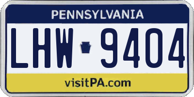 PA license plate LHW9404