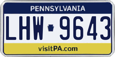 PA license plate LHW9643