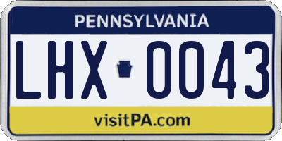 PA license plate LHX0043