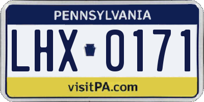 PA license plate LHX0171