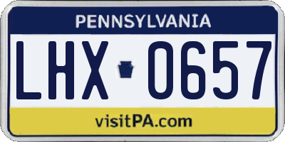 PA license plate LHX0657