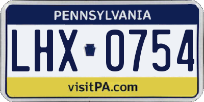 PA license plate LHX0754