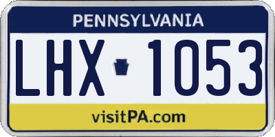 PA license plate LHX1053