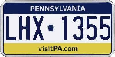 PA license plate LHX1355