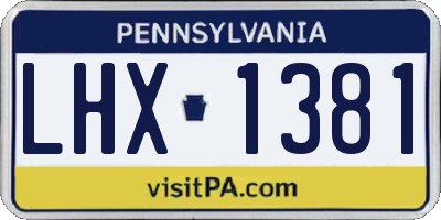 PA license plate LHX1381