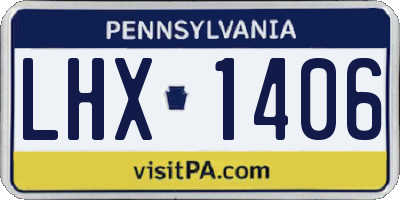 PA license plate LHX1406