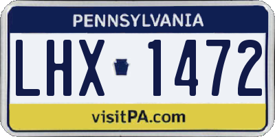 PA license plate LHX1472