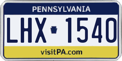 PA license plate LHX1540