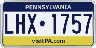 PA license plate LHX1757