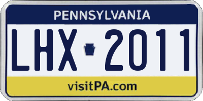 PA license plate LHX2011
