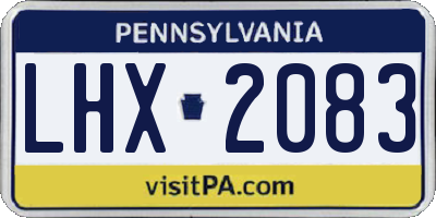 PA license plate LHX2083