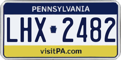 PA license plate LHX2482