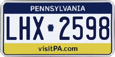 PA license plate LHX2598