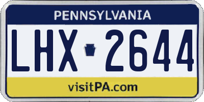 PA license plate LHX2644