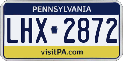 PA license plate LHX2872