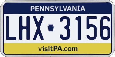 PA license plate LHX3156