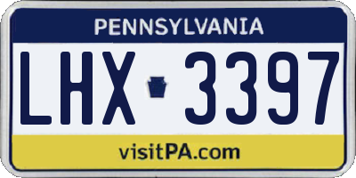 PA license plate LHX3397