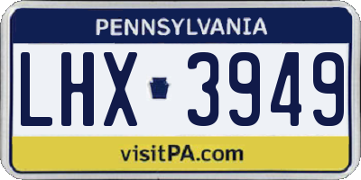 PA license plate LHX3949