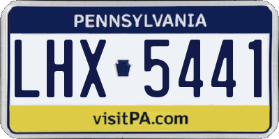 PA license plate LHX5441