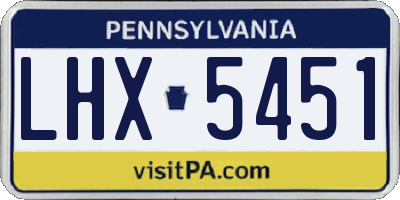 PA license plate LHX5451